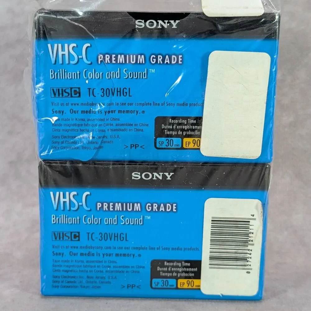 Sony VHS-C Premium Grade Blank Camcorder Tapes 30 Min TC-30VHGL 2-Pack